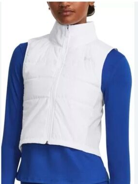 Under Armour White Puffer Vest - Sleeveless Zip Front